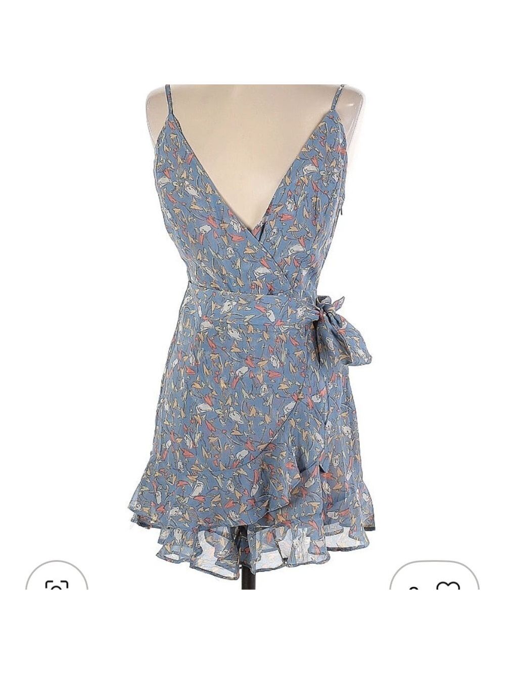 Missguided zany blue floral wrap skirt playsuit romper